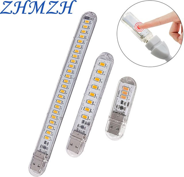 ZHMZH LED Mini-Buchlampe mit Touch-Schalter und USB-Anschluss, tragbare flexible Schreibtischleselampe und Nachtlicht in Rot, Blau, Grün und Weiß - Bild 1