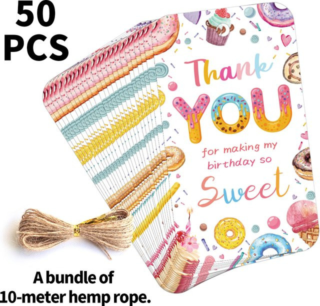 50 Stück Geschenkanhänger aus Papier in Multicolour für Geburtstage und DIY-Bastelprojekte - Bild 1