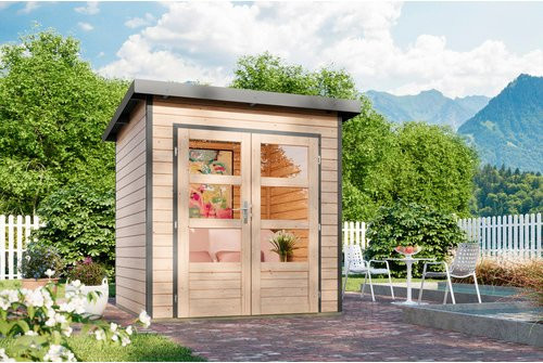 Karibu Gartenhaus Haby Log Cabin in Braun, B/H/T: 229 x 219 x 228 cm - Bild 1