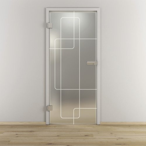 NOVADOORS Glasdrehtür NOVA 553 modern, transparent matt, B: 83,4 cm, H: 197,2 cm, T: 33,1 cm - Bild 1