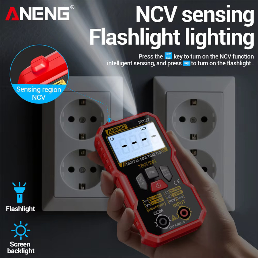 ANENG MINI Multimeter Tester mit NCV-Sensor zur AC/DC Spannungswiderstandsmessung und Nullstrom-Erkennung - Bild 4