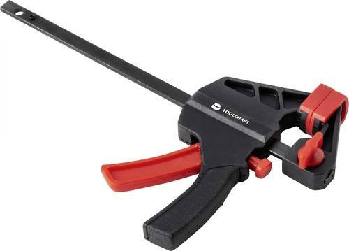 TOOLCRAFT Einhandzwinge TO-6743691 Schwarz, Spannweite max. 100 mm, Länge: 180 mm, Ausladung: 35 mm - Bild 1