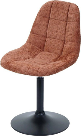 CHEFGASTRO Esszimmerstuhl aus Chenille und Stahl in Terrakotta, H 83 cm x B 47 cm x T 43 cm, Sitzhöhe: 47 cm