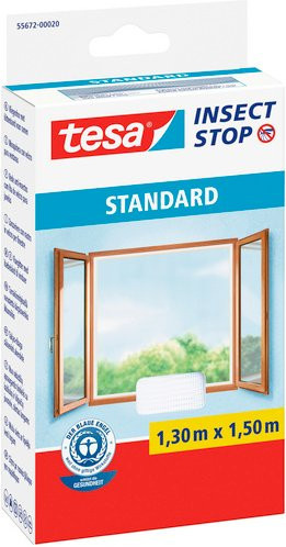 tesa Insect Stop Klett-Fliegengitter für Fenster in Weiß, B: 150 cm, H: 130 cm - Bild 2