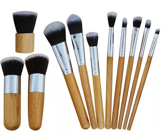 Beautyyy Make-up Pinsel Set, 11 Stück, Bambusgriff, Schwarz - Bild 1