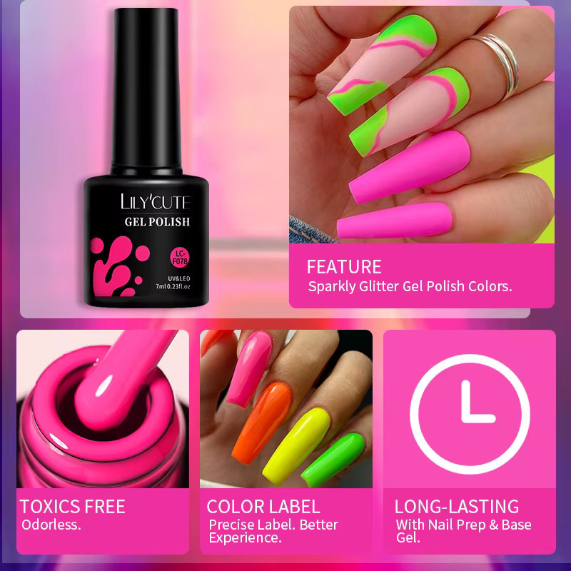 LILYCUTE Gel-Nagellack Neonfarbe, 7 ml - Bild 5