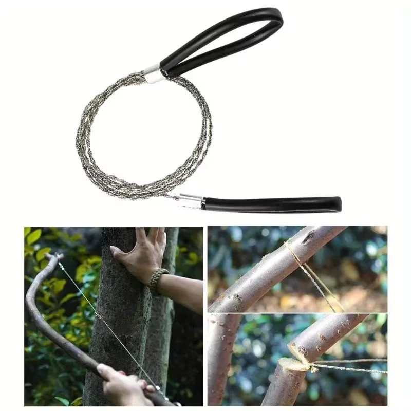 2 Stück tragbare Edelstahl-Drahtsäge in Schwarz für PVC-Rohre und Kabel, ideale manuelle Säge für Wandern, Camping und Jagd - Bild 3