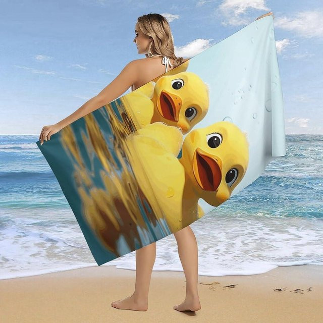 Creative Man Strandtuch mit Entenmuster, schnelltrocknend und sandfrei, B: 30 cm, H: 60 cm - Bild 1