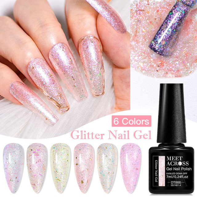 MEET ACROSS Aurora Glitter Gel Nagellack, schimmernd - Bild 1