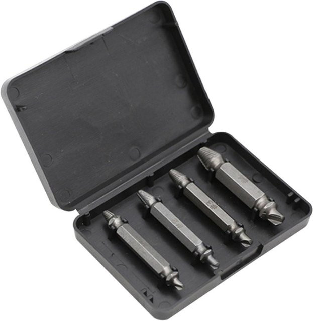 4-teiliges Kkmoon Set aus Edelstahl für beschädigte Schrauben und Bolzenausdreher in Silber - Bild 1