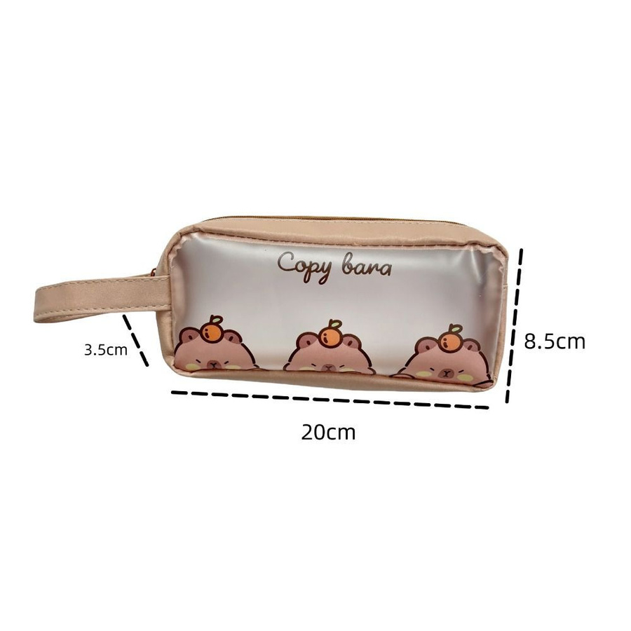 Love Home Garden Capybara-Federmäppchen aus transparentem PVC mit Griff und großem Fassungsvermögen - Bild 2