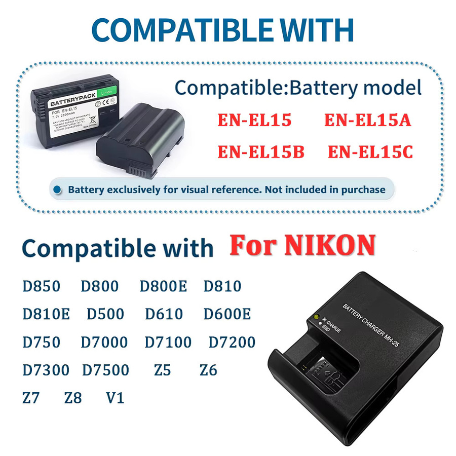 Nikon MH-25 EN-EL15 Kamera-Akku-Ladegerät in Schwarz - Bild 5