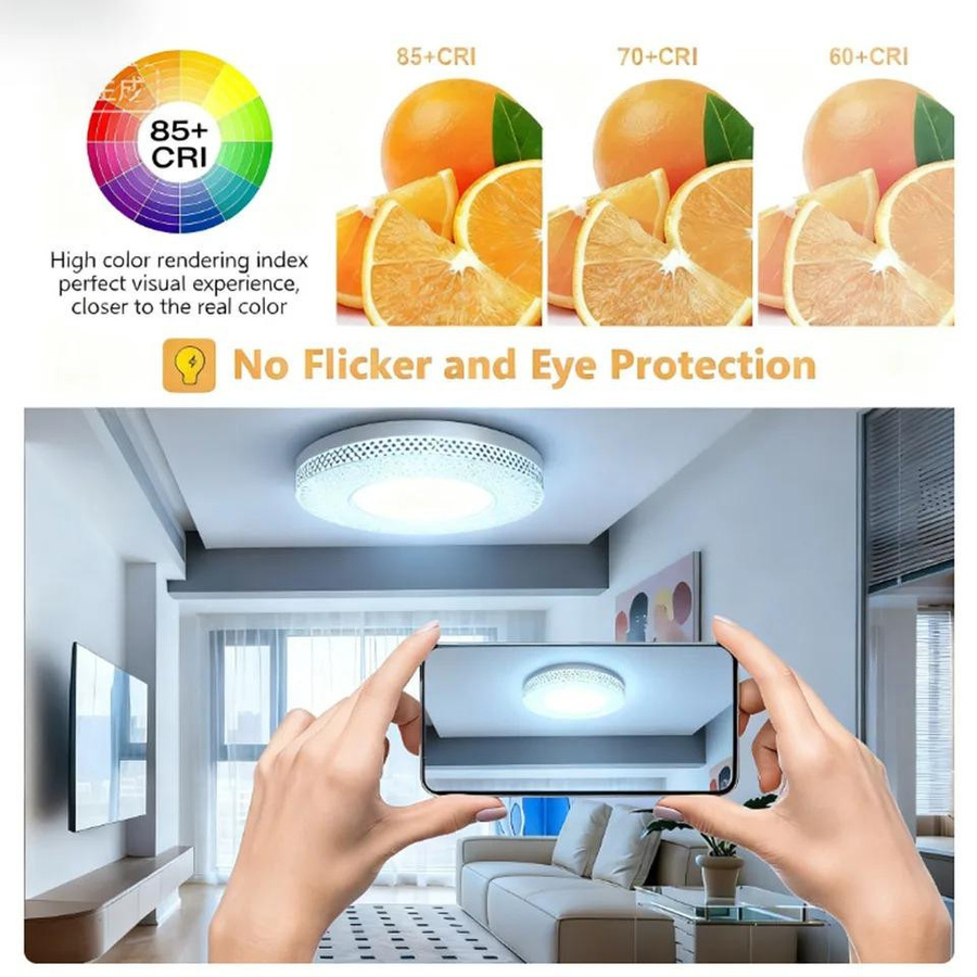 YJMP Super Lighting LED-Kronleuchter mit E27-Fassung, 40W, Weiß, ideal für Wohnzimmer und Schlafzimmer - Bild 4