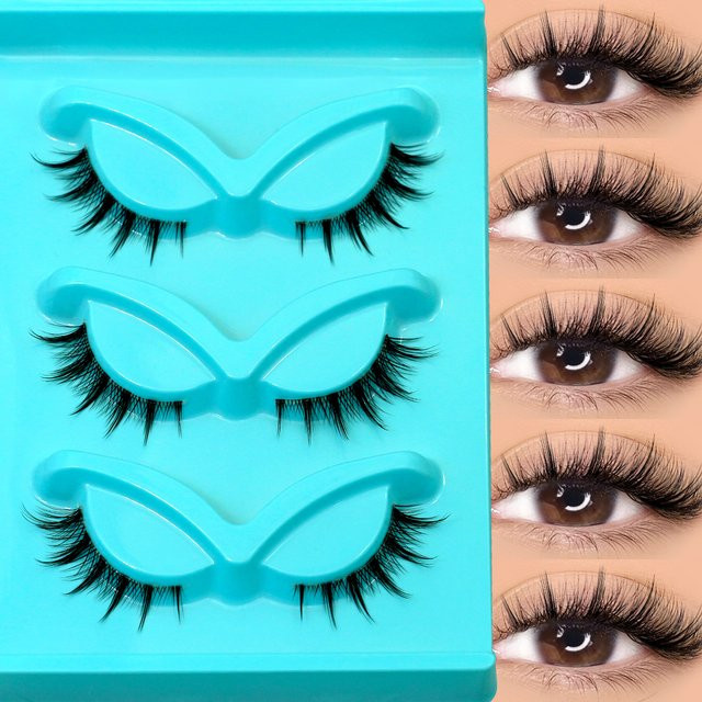 VELTRINAY Manga-Wimpern, Black, 3 Paar, Unisex - Bild 1
