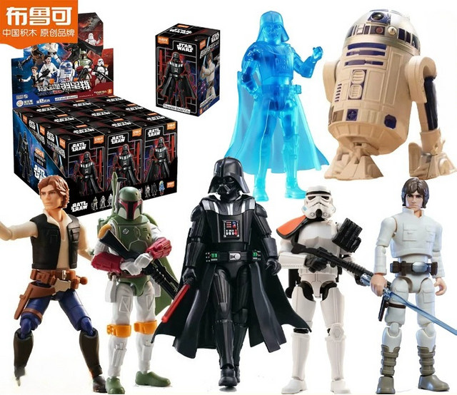 BLOKEES Star Wars Baustein-Figur, Darth Vader, Schneesturmtruppler, Boba Fett, Montagemodell - Bild 1