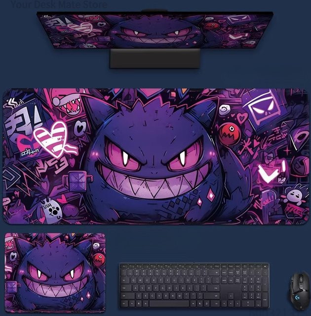 Bandai Pikachu und Gengar Mauspad Multicolour für PC und E-Sports - Bild 1