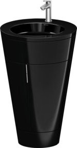 Duravit Waschtischunterschrank Starck 1 c-bonded Set in Schwarz Hochglanz, B/T/H: 56 x 60,5 x 86,4 cm - Bild 1