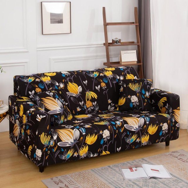 Your Warm Home Stretch-Sofabezug mit floralem Muster für 4-Sitzer, Multicolor, Breite: 235-300 cm - Bild 1