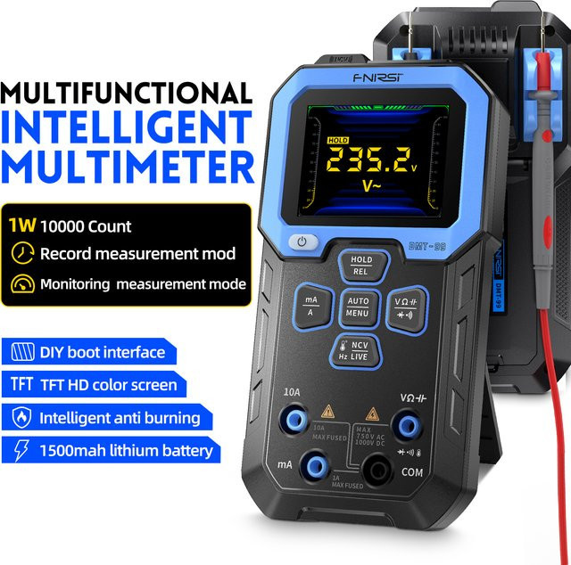 FNIRSI DMT-99 Digitalmultimeter Smart Professional Tester mit 9999 Counts, True RMS, Auto Range für AC/DC, Ohm, Hz und Kapazität, 1000 V, 10 A - Bild 1