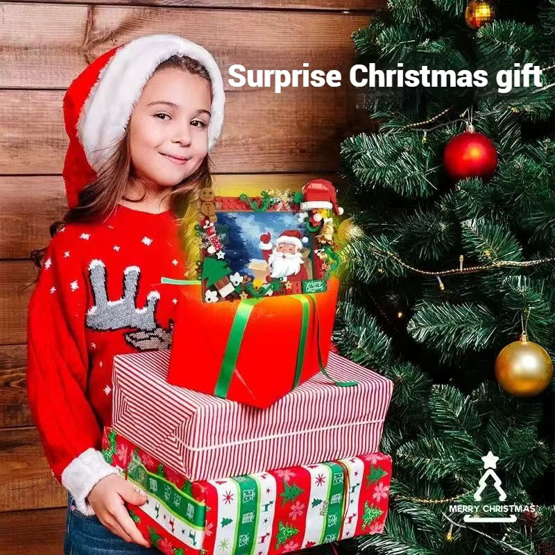 JAKI Weihnachtsmann Fotorahmen Bausteine Set, DIY Weihnachtsdekoration aus Kunststoff in Mehrfarbig - Bild 4