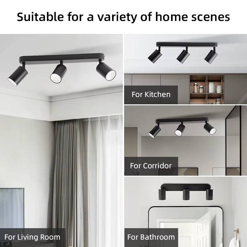 CHENBEN GU10 LED Decken-Spot-Leuchte in Schwarz für Wohnzimmer, Schlafzimmer und Flur - Bild 6