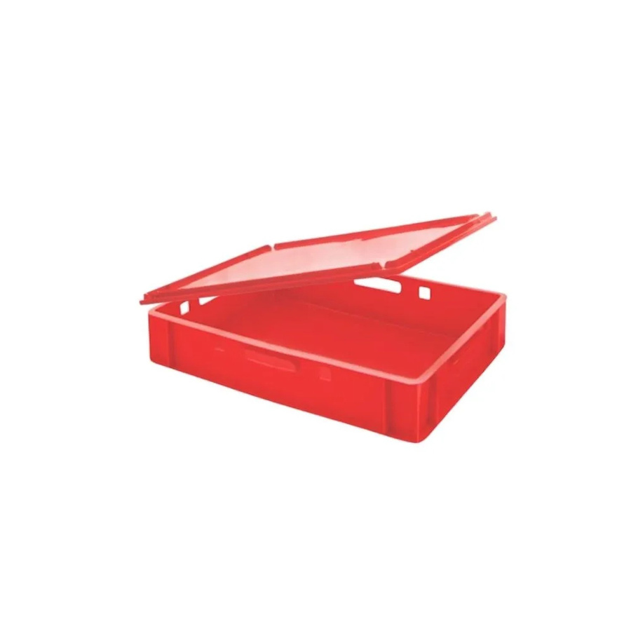 CHEFGASTRO Eurobehälter Fleischerkasten E1 mit Auflagedeckel, Rot, H x B x T: 12,5 x 40 x 60 cm - Bild 2