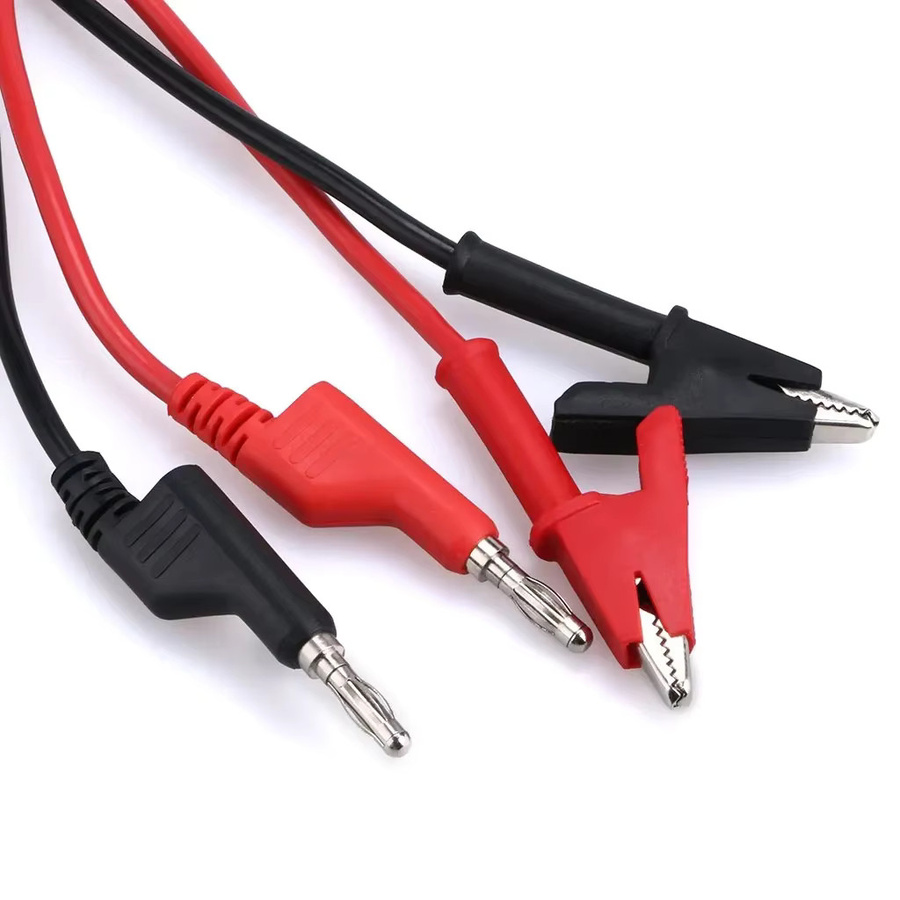 2 Stück Doppelendige Multimeter Testkabel mit 4mm Bananenstecker und Krokodilklemmen, 1m Länge, 15A Spannungsmessleitungen für DIY Messungen - Bild 3