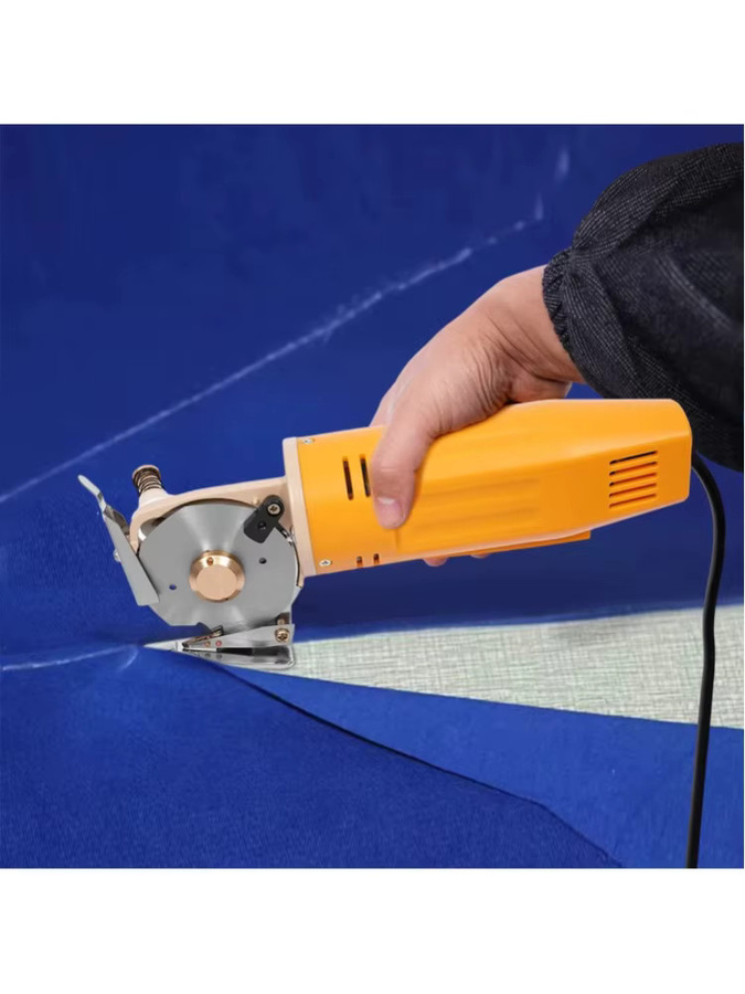 CNCEST Elektrische Stoffschere in Gelb mit 170 W Leistung, 220 V, 25 mm Schnittstärke und 1400 U/min für Stoff, Leder und Teppich - Bild 3