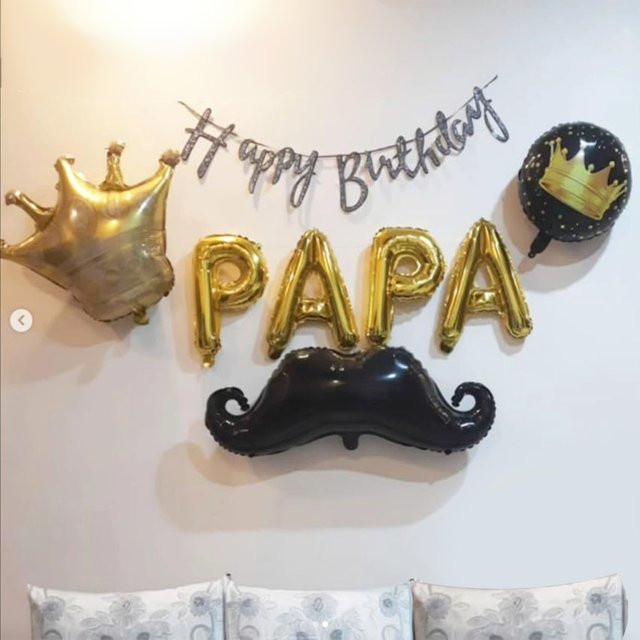 13-teiliges YAYB PAPA Ballon-Set in Gold zur Dekoration für Vatertag und Geburtstage - Bild 1
