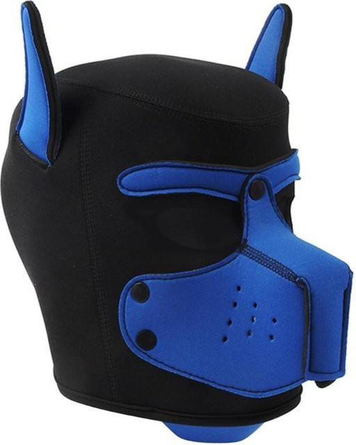 Hundekopfmaske Halloween, Hundekopfbedeckung, blau - Bild 1