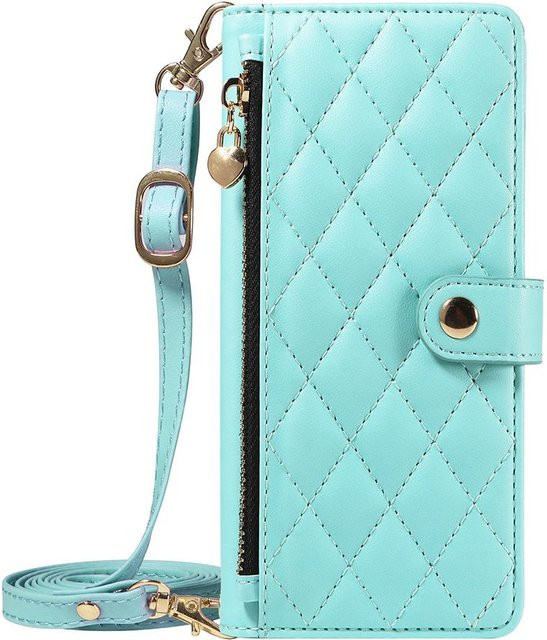 Biencaso Umhängetasche mit Riemen und Geldbörsenhülle für Samsung Galaxy A55 5G in Turquoise mit mehreren Kartenfächern - Bild 1