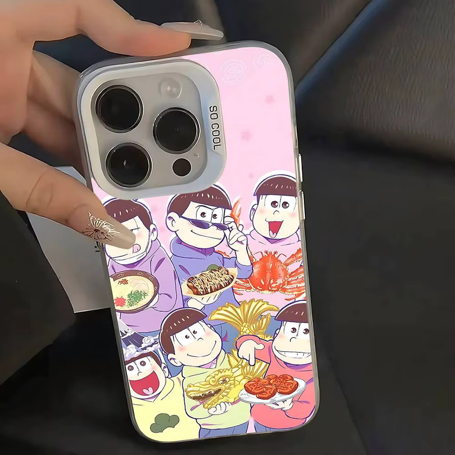 Osomatsu San Handyhülle für iPhone 11 bis iPhone 17 Pro Max Plus, stoßfeste Rückseite in Silber und Mehrfarbig - Bild 2