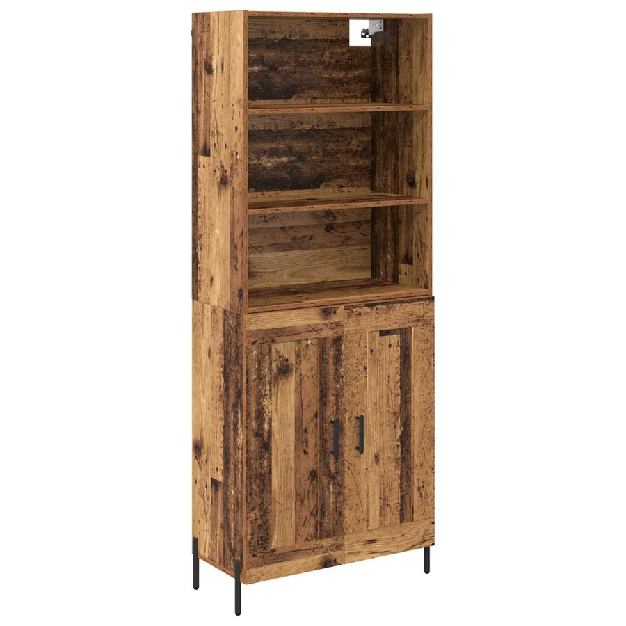 vidaXL Highboard Altholz Modern Braun mit Schwenktüren und Regalböden B/T/H: 69,5 x 32,5 x 180 cm - Bild 2
