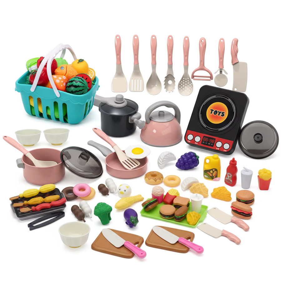 Chriyungel Kinder-Küchenspielzeug-Set mit 59 Teilen aus Kunststoff in Grün und Bunt / Mehrfarbig für Mädchen und Jungen - Bild 5