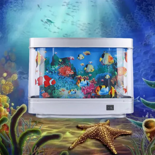 LED Aquariumlampe mit virtuellem Ozean-Effekt und Delphin als dekoratives Nachtlicht in Multicolour - Bild 1