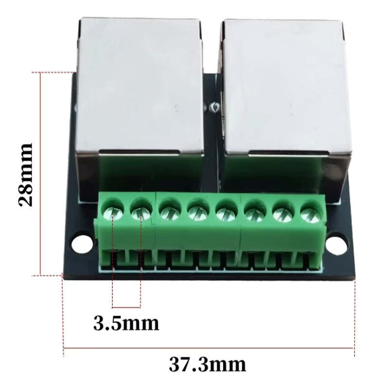 JCD RJ45 Einzel- und Doppel-Buchsenadapterplatine zur Umwandlung von 2,54/3,5-Pitch-Anschlüssen in 8P-Netzwerkadapter in Multicolor - Bild 4