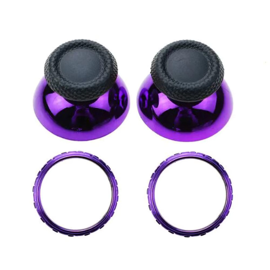 TingDong Ersatz-Joystick-Daumenstick-Kappen für PS5-Controller, 1 Set galvanisierte analoge Daumenstick-Ersatzteile mit Ringen - Bild 2