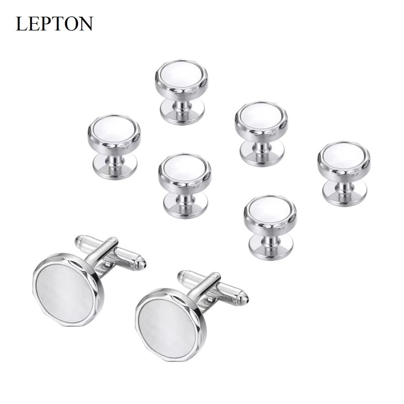 LEPTON Manschettenknöpfe, Perlmutt, Silber, Herren - Bild 1