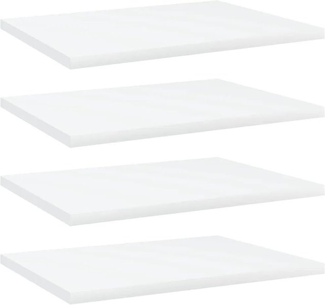 vidaXL Bücherregal-Bretter aus Holzwerkstoff, 4 Stück, Weiß, B: 40 cm, T: 30 cm, H: 1,5 cm - Bild 1