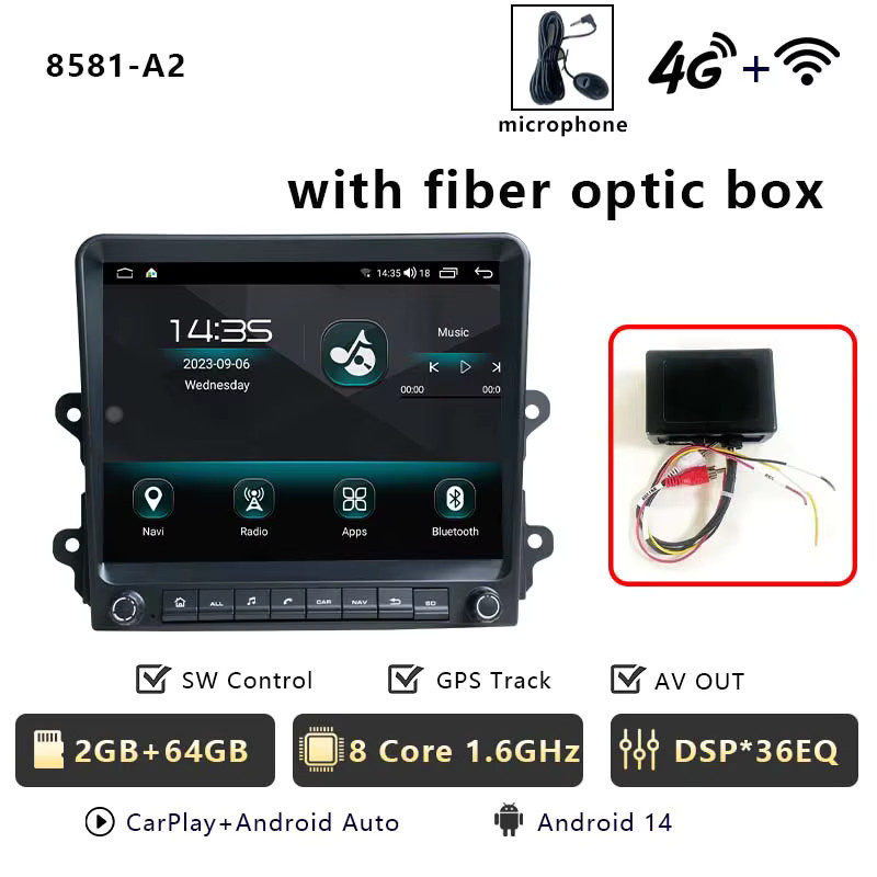 CHSTEK Android 14 Autoradio mit Carplay, GPS, WIFI, 4G und Bluetooth für Porsche Cayman 981, 918, 911, Boxster 718, 982, 997, 991.1, 992.1 in Schwarz - Bild 6