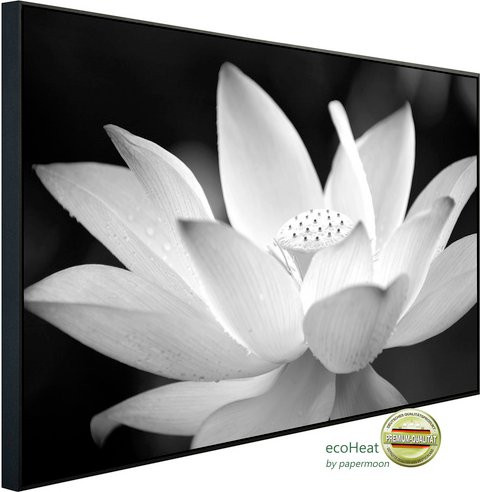 papermoon EcoHeat Infrarotheizung Blume Schwarz Weiss mit App-Steuerung und Überhitzungsschutz - Bild 1