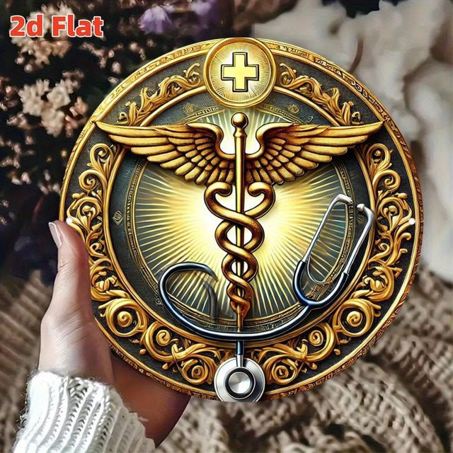 CIFBUY Asclepius Stab mit goldenen Flügeln in Gold für luxuriöse Dekoration - Bild 1