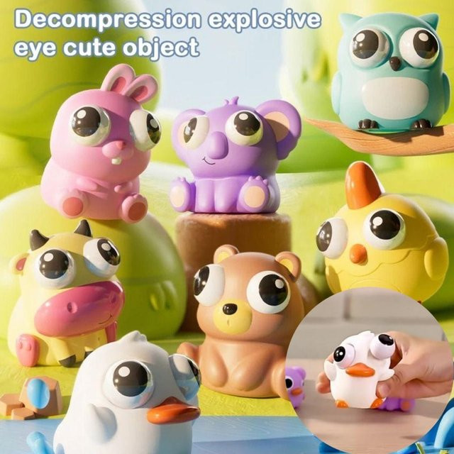 Pop Eye Tier Squishy Quetschspielzeug, yellow - Bild 1