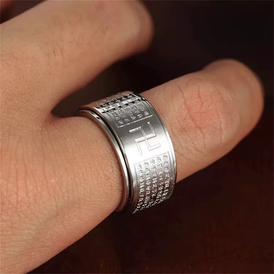 Fidget Spinner Ring, Edelstahl, Gold, Herren - Bild 3