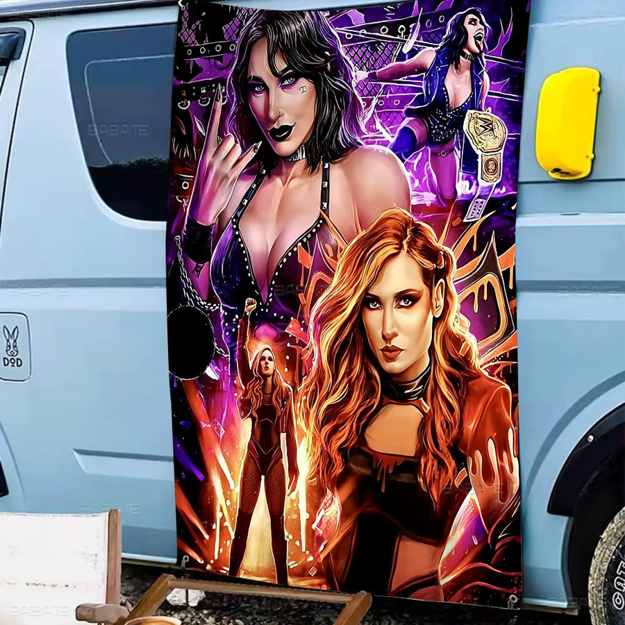 Rhea Ripley Cartoon Flag Wandbanner als Science Fiction Deko für dein Zuhause in Multicolor - Bild 5