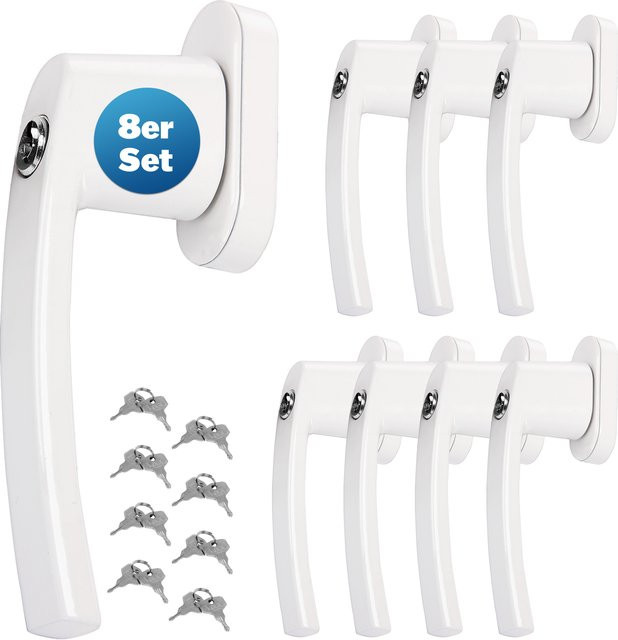 Monzana Fenstergriff 8er-Set Weiß abschließbar - Bild 1