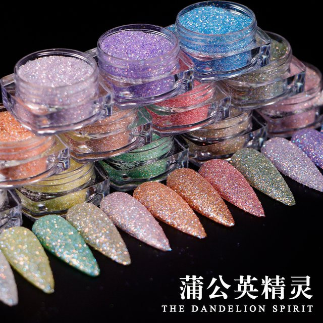 HotPress Nail Art Glitter Pulver, Schimmernd, 12 Boxen - Bild 1