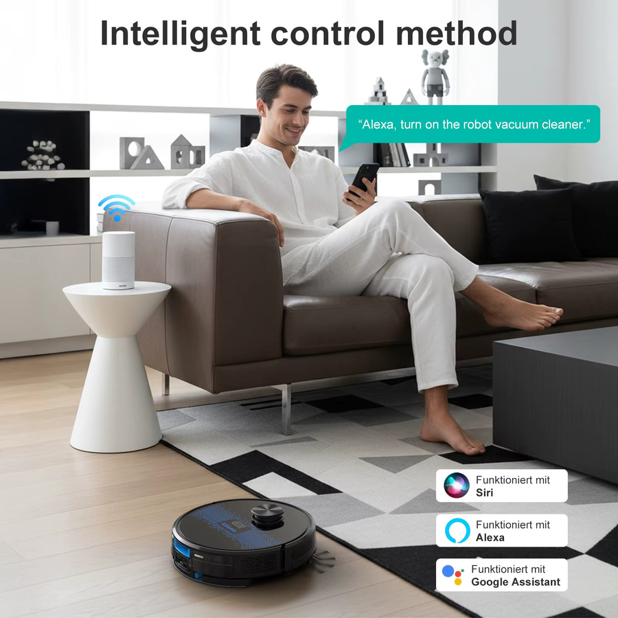 Lubluelu SL60D Roboter-Staubsauger und Wischmopp-Kombi mit 4000Pa Saugkraft, App-Steuerung und 150 Minuten Laufzeit - Bild 5