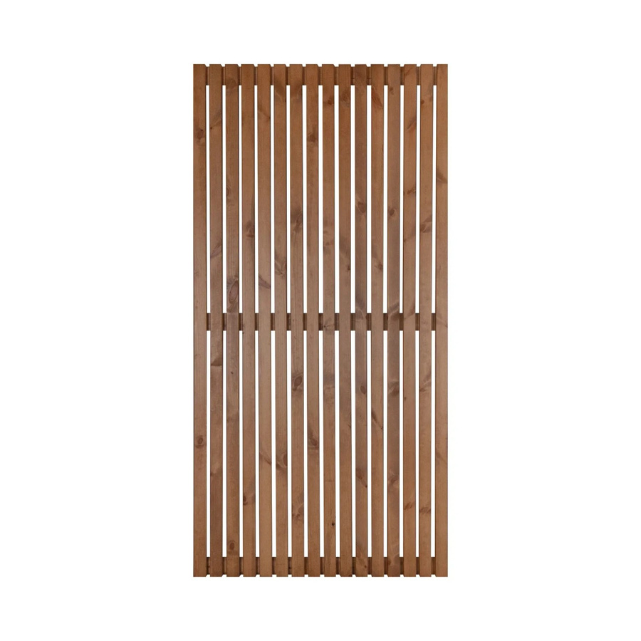 Sichtschutzzaun-Element Quadra aus Kiefernholz in Braun Natur Lackiert B: 90 cm, H: 180 cm - Bild 2