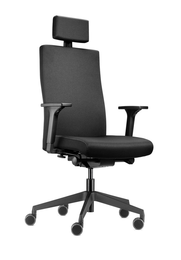Ergonomischer Drehstuhl to-Strike Work Comfort Pro von BIGBOXX mit Kopfstütze und Armlehnen in Schwarz - Bild 1